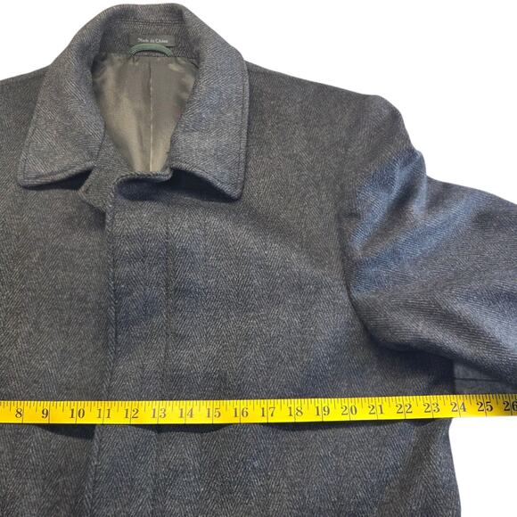 LAUREN by Ralph Lauren Vtg Grey Men’s Long Trench Wool Blend Overcoat Size‎ 42L - Picture 16 of 16